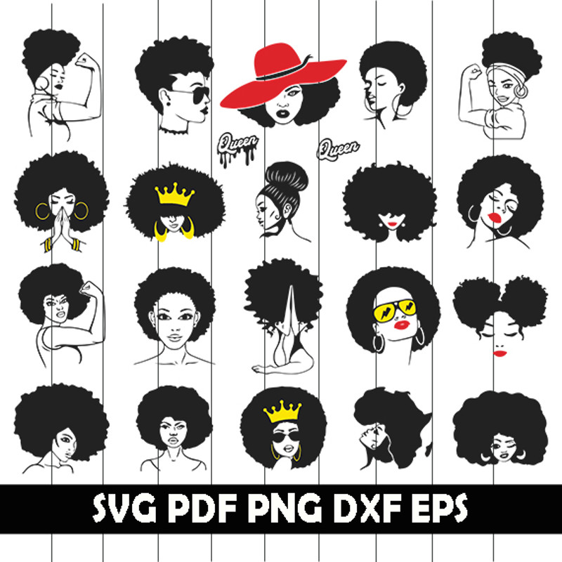 Afro Woman SVG  Afro Queen SVG Afro Woman Clipart Afro Queen Clipart Afro Woman Png  Afro Queen Png 0