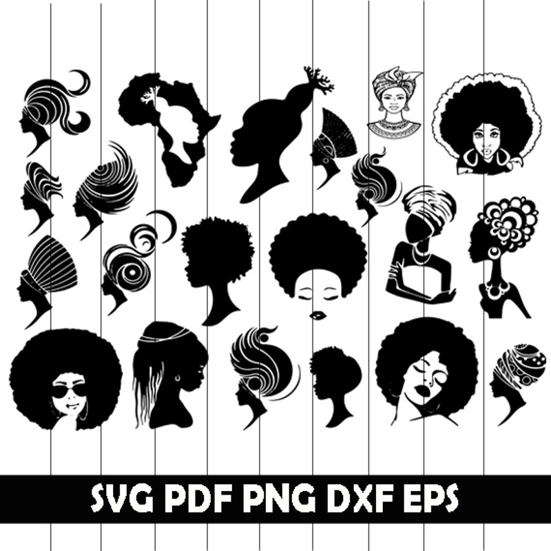 Afro Woman Svg Afro Woman Clipart Afro Woman Png Afro Woman Vector 0