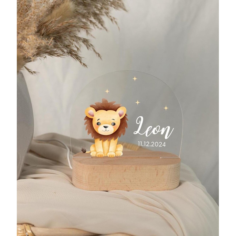 Lion Baby Night Light Night Light Personalized Night Lamp Baby Baby Gift Birth Christening Gift Nig 1