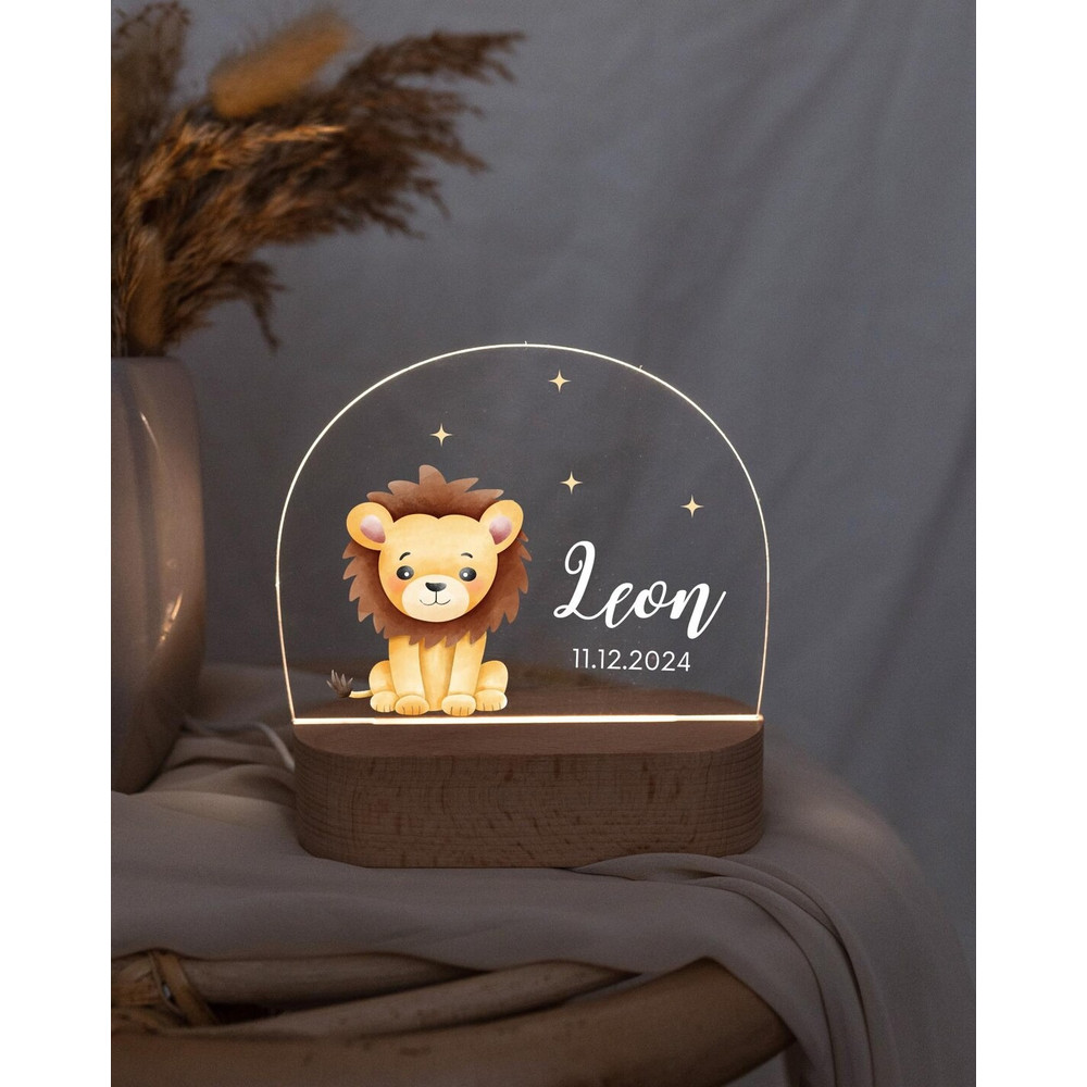 Lion Baby Night Light Night Light Personalized Night Lamp Baby Baby Gift Birth Christening Gift Nig 2