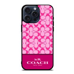 coach new york pink pattern protect in style for iphone, google pixel & samsung galaxy tough case