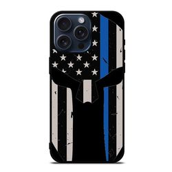thin blue line punisher skull 1 protect in style for iphone case, google pixel case & samsung galaxy tough case