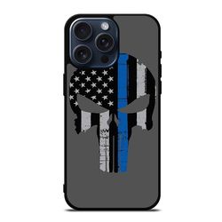 thin blue line punisher skull 2 protect in style for iphone case, google pixel case & samsung galaxy tough case