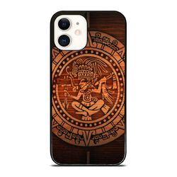 aztec wood circle iphone case - stylish & durable phone cover for iphone