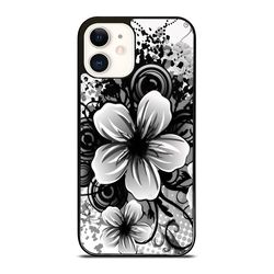 black and white flower art iphone case - stylish & durable phone cover for iphone