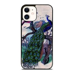 vintage peacock painting iphone case - stylish & durable phone cover for iphone