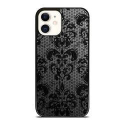 damask black art iphone case - stylish & durable phone cover for iphone