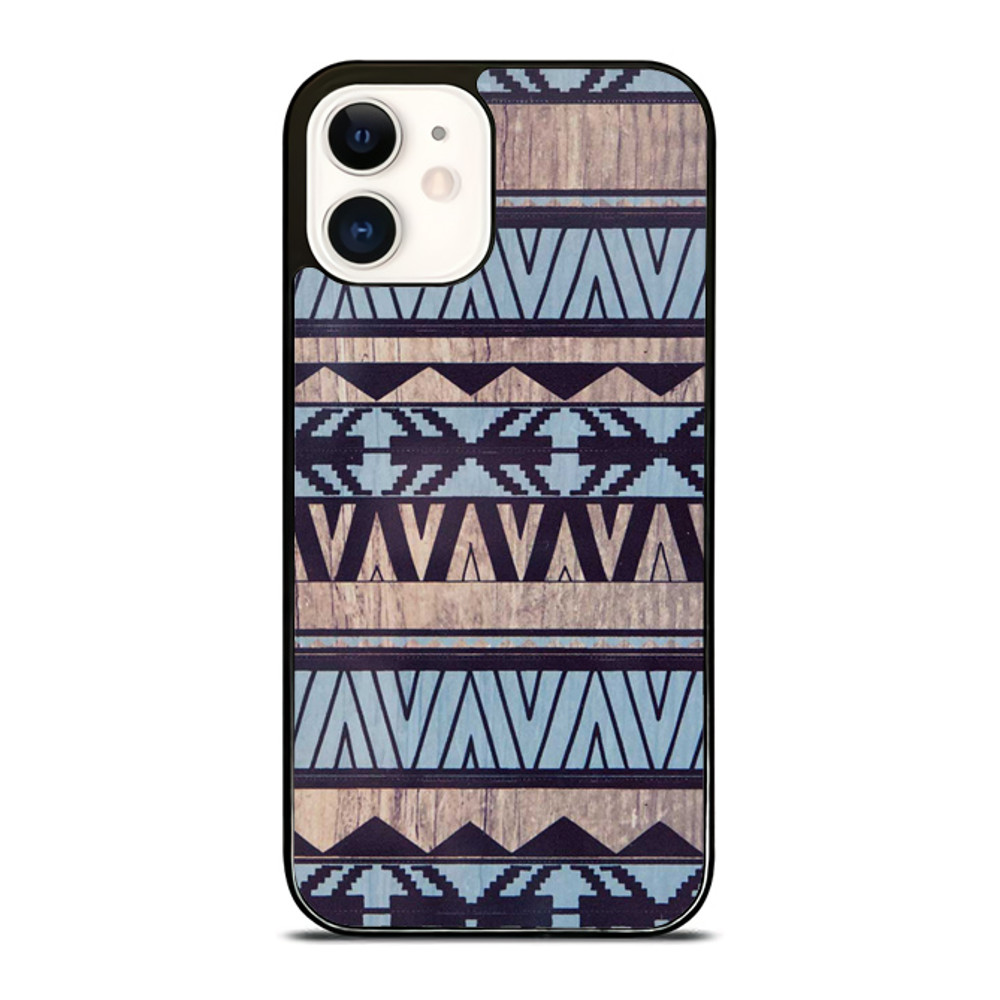 Blue Aztec Pattern Art Wood Custom IPhone Case  Personalize Your Style Today 0