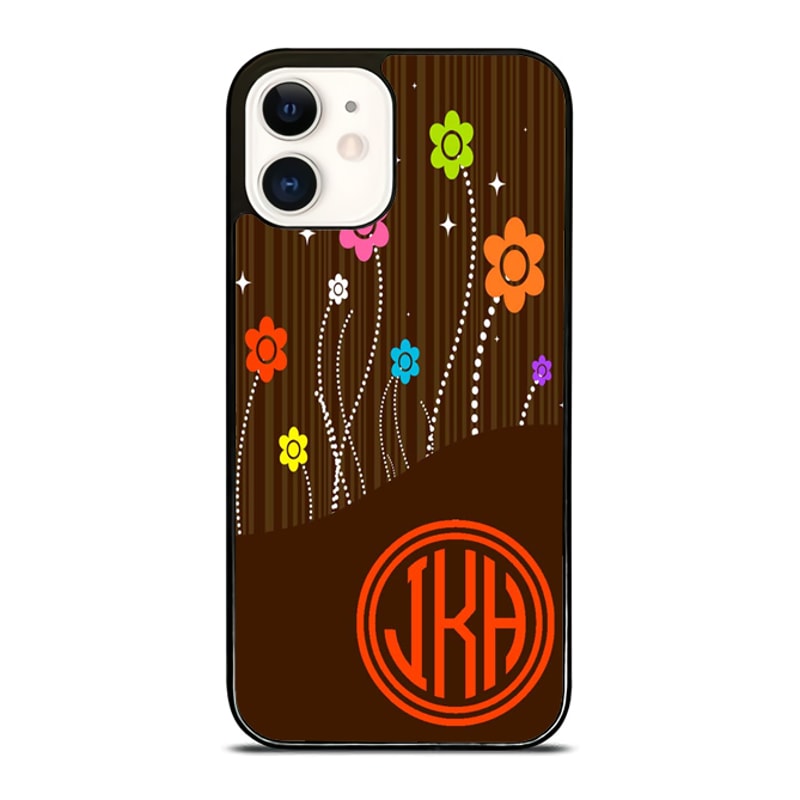Flower Monogram Custom Case For IPhone Google Pixel Samsung Galaxy Tough Case 0