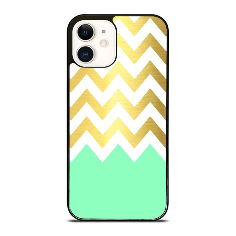 Gold Chevron Green Light Custom IPhone CaseSamsung Case Google Pixel Case Personalize Your Style T 0