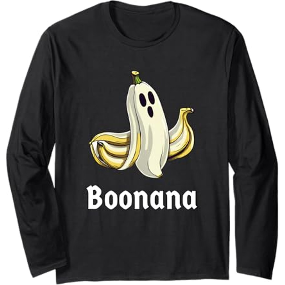 Boonana BooNana Funny Halloween Costume Ghost Pun Banana Long Sleeve TShirt 0
