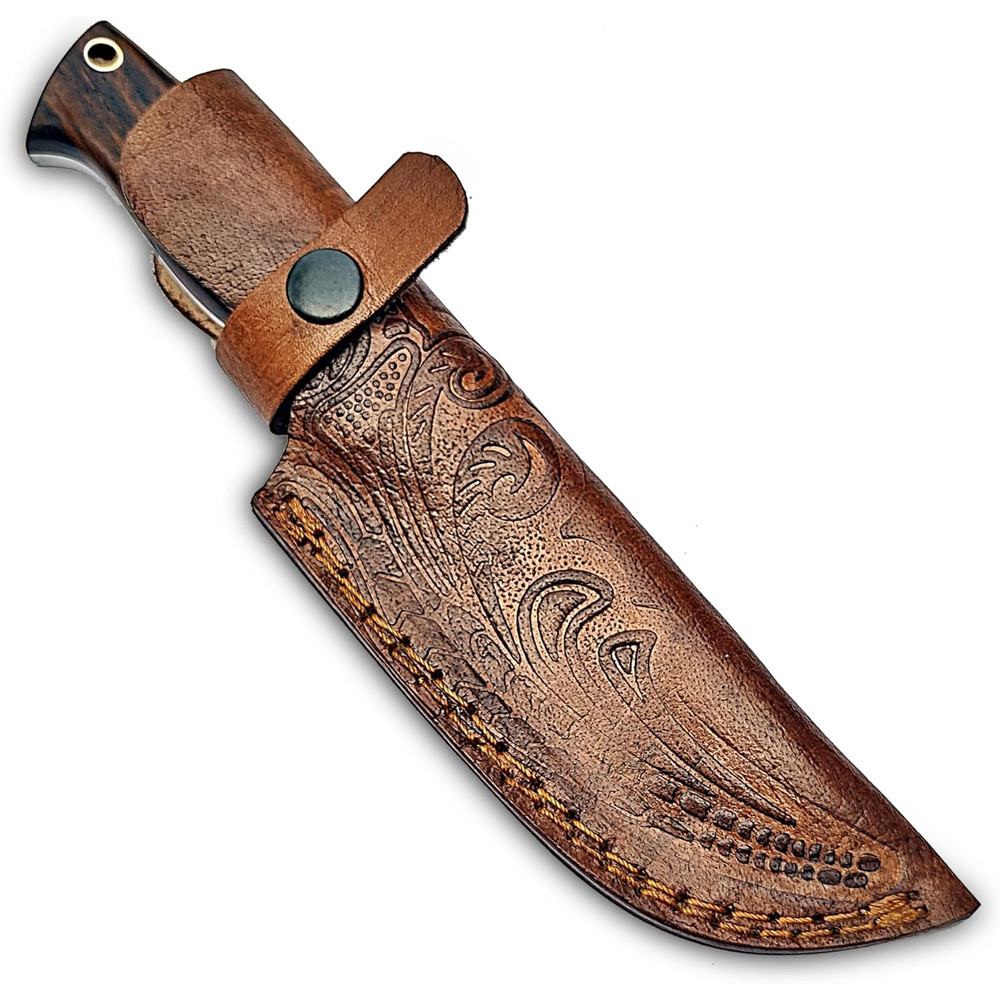 D2 Hunting Knife  10 Inches Handmade Fixed Blade Knife With Leather Sheath  Perfect For Bushcraft C 1