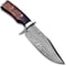 Handmade Damascus Hunting Knife 10 Inches Handmade Knife With Leather Sheath And Wood Handle 5