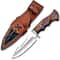 Handmade D2 Steel Hunting Knife Bushcraft Fixed Blade Knife With Sheath And Horizontal Carry Wood 0
