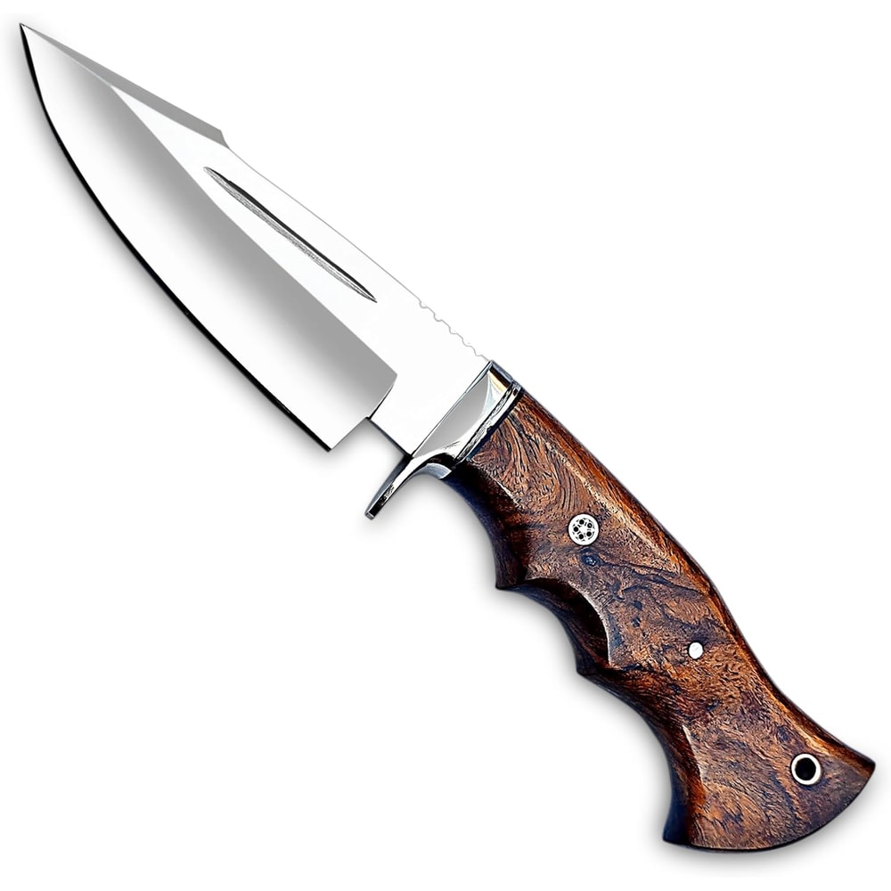 Handmade D2 Steel Hunting Knife Bushcraft Fixed Blade Knife With Sheath And Horizontal Carry Wood 3