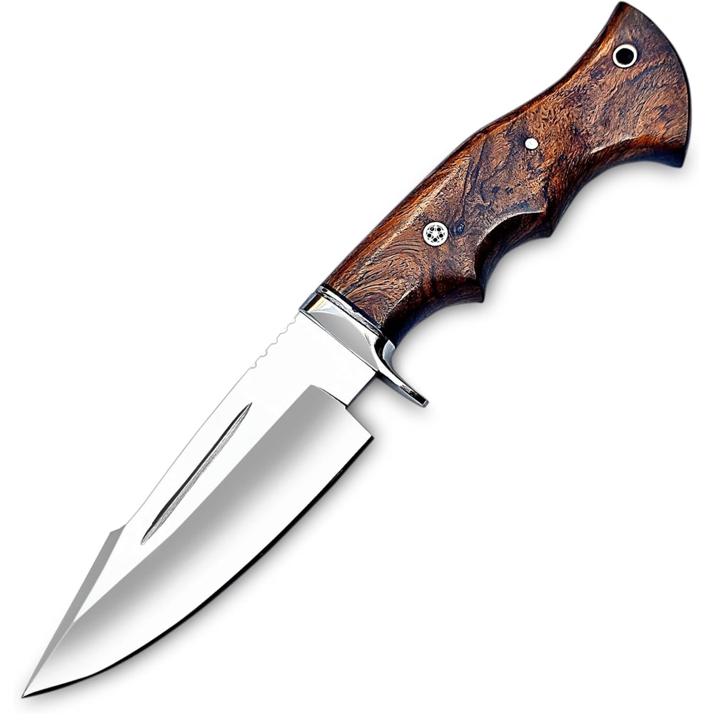 Handmade D2 Steel Hunting Knife Bushcraft Fixed Blade Knife With Sheath And Horizontal Carry Wood 5