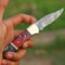Damascus Pocket Folding Knife With Sheath Lockback Lightweight MultiTool For Camping Outdoor Hunti 2