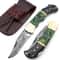 Damascus Pocket Folding Knife With Sheath 65 Inch Lightweight MultiTool For Camping Outdoor Hunting 0