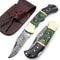 Damascus Pocket Folding Knife With Sheath 65 Inch Lightweight MultiTool For Camping Outdoor Hunting 0