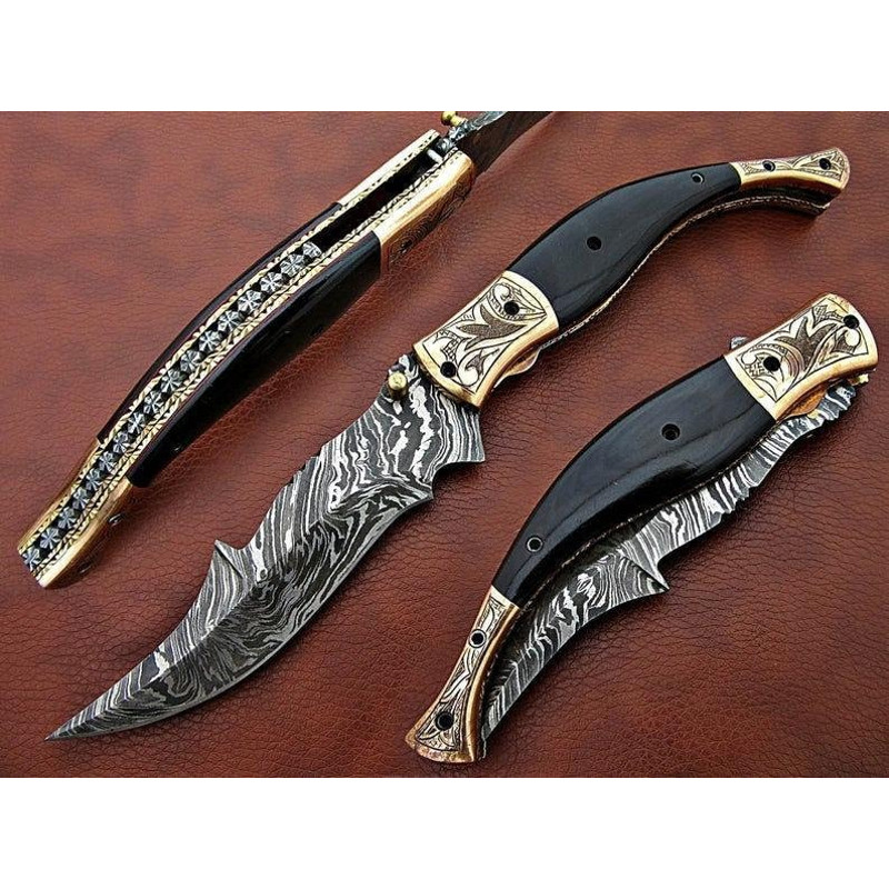 Handmade Damascus Steel Pocket Fathers Day Gift For Men Groomsman Personalized Gift Wedding Anniver 2