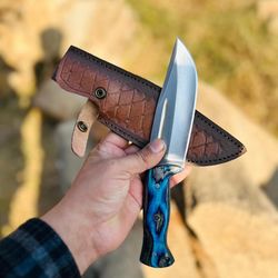 handmade viking skinner knife with sheath for camping and outdoor use pocket size skinner