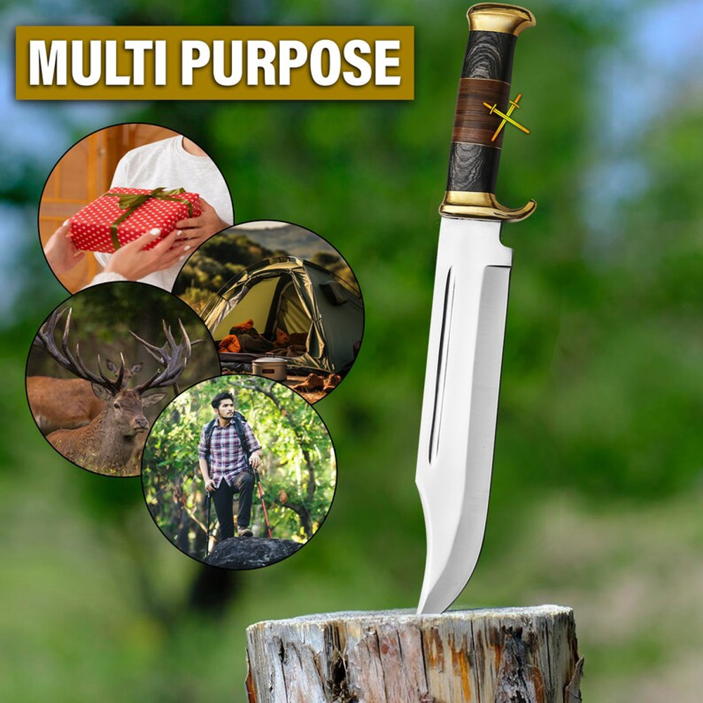 18 Handmade Bowie Knife With Sheath Crocodile Dundee Knife D2 Steel Blade Best Hunting Knife Outdoo 2