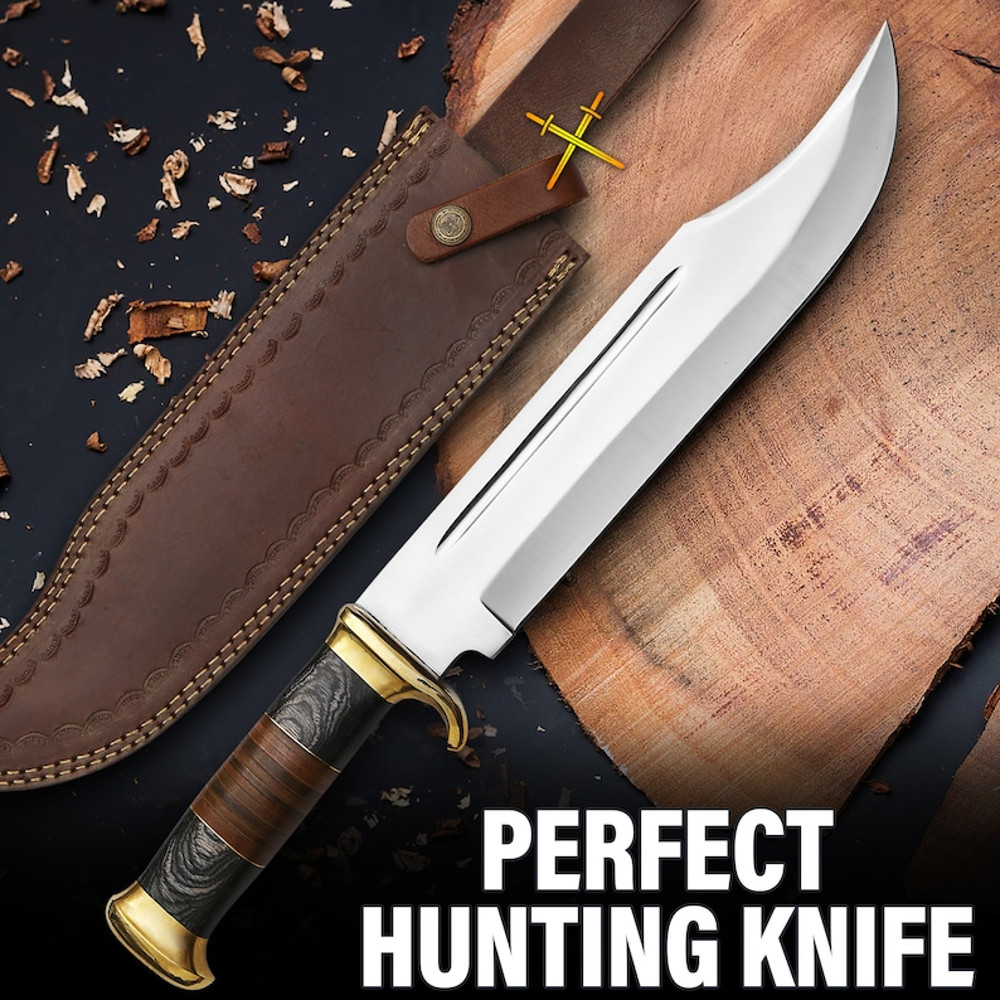 18 Handmade Bowie Knife With Sheath Crocodile Dundee Knife D2 Steel Blade Best Hunting Knife Outdoo 4