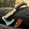 Custom Gift Carbon Steel Forest Viking Axe With Ash Wood Shaft Viking Bearded Camping Axe Christmas 8