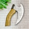 Unique Handmade Viking Pizza Cutter With Wooden Handle UltraSharp Steel Axe Blade Leather Sheath 2