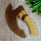 Unique Handmade Viking Pizza Cutter With Wooden Handle UltraSharp Steel Axe Blade Leather Sheath 5