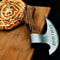 Handmade 95 Inches Viking Pizza Cutter With Rosewood Handle Super Sharp Carbon Steel Axe Blade Piz 4