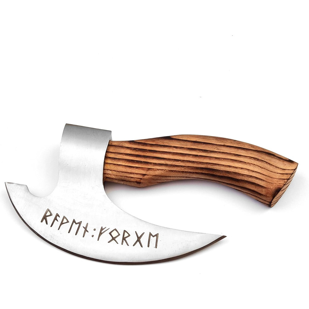 Handmade 95 Inches Viking Pizza Cutter With Rosewood Handle Super Sharp Carbon Steel Axe Blade Piz 6