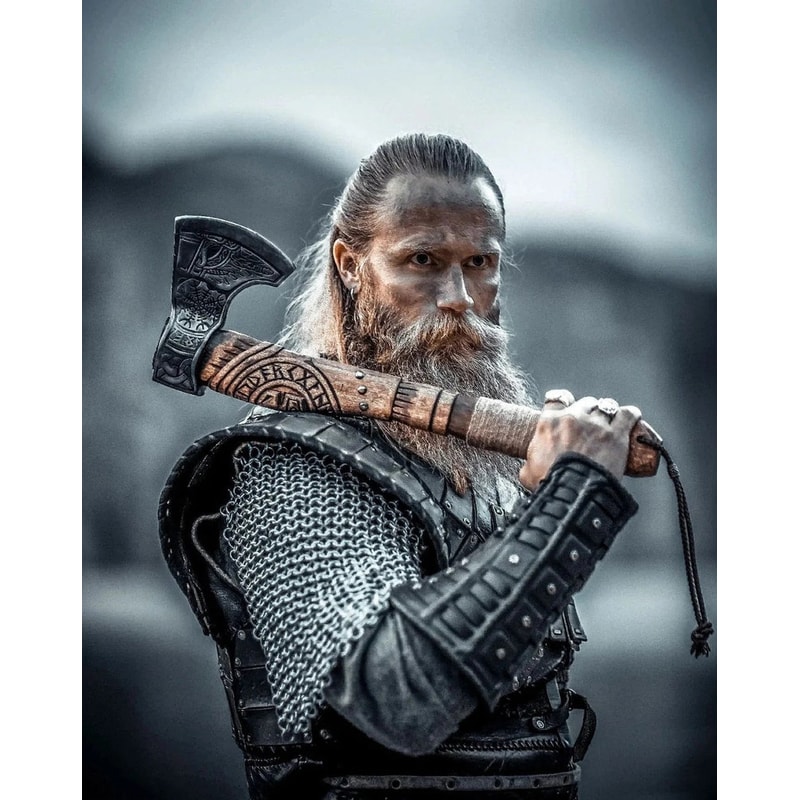 Custom Gift Hand Forged Carbon Steel VIKING AXE With Ash Wood Shaft Wedding Gift Axe Axes Best Birt 0