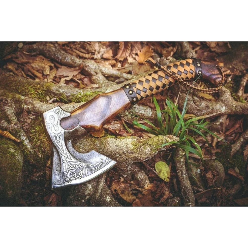 Custom Gift Hand Forged Carbon Steel VIKING AXE With Ash Wood Shaft Wedding Gift Axe Axes Best Birt 1