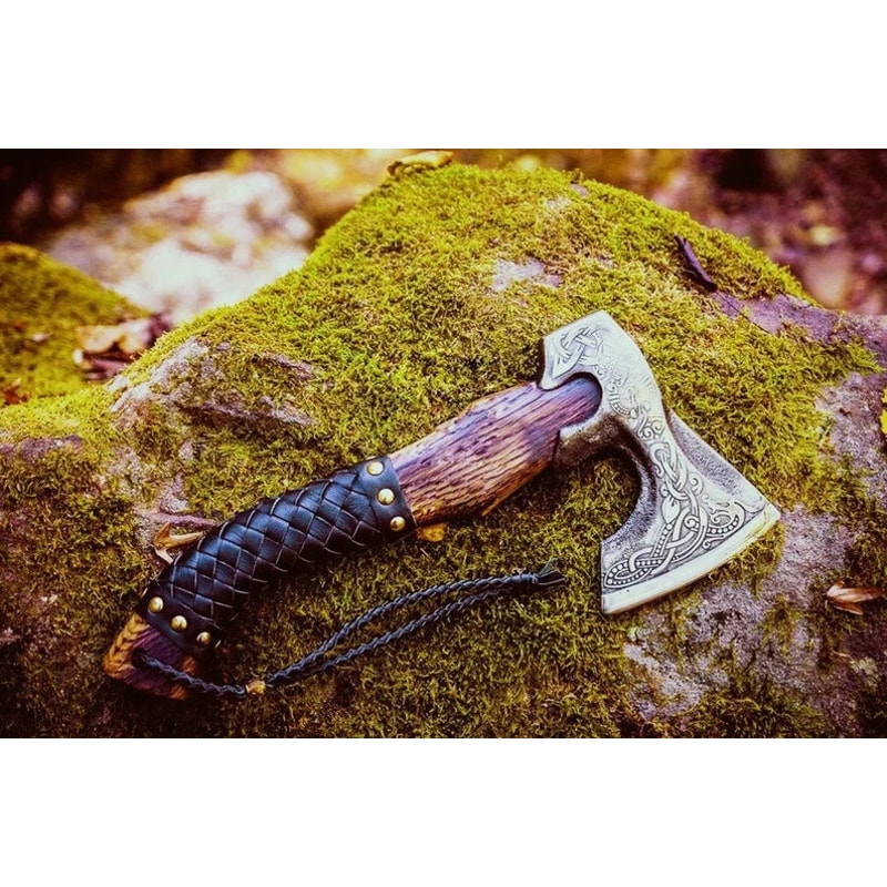 Custom Gift Hand Forged Carbon Steel VIKING AXE With Ash Wood Shaft Wedding Gift Axe Axes Best Birt 2