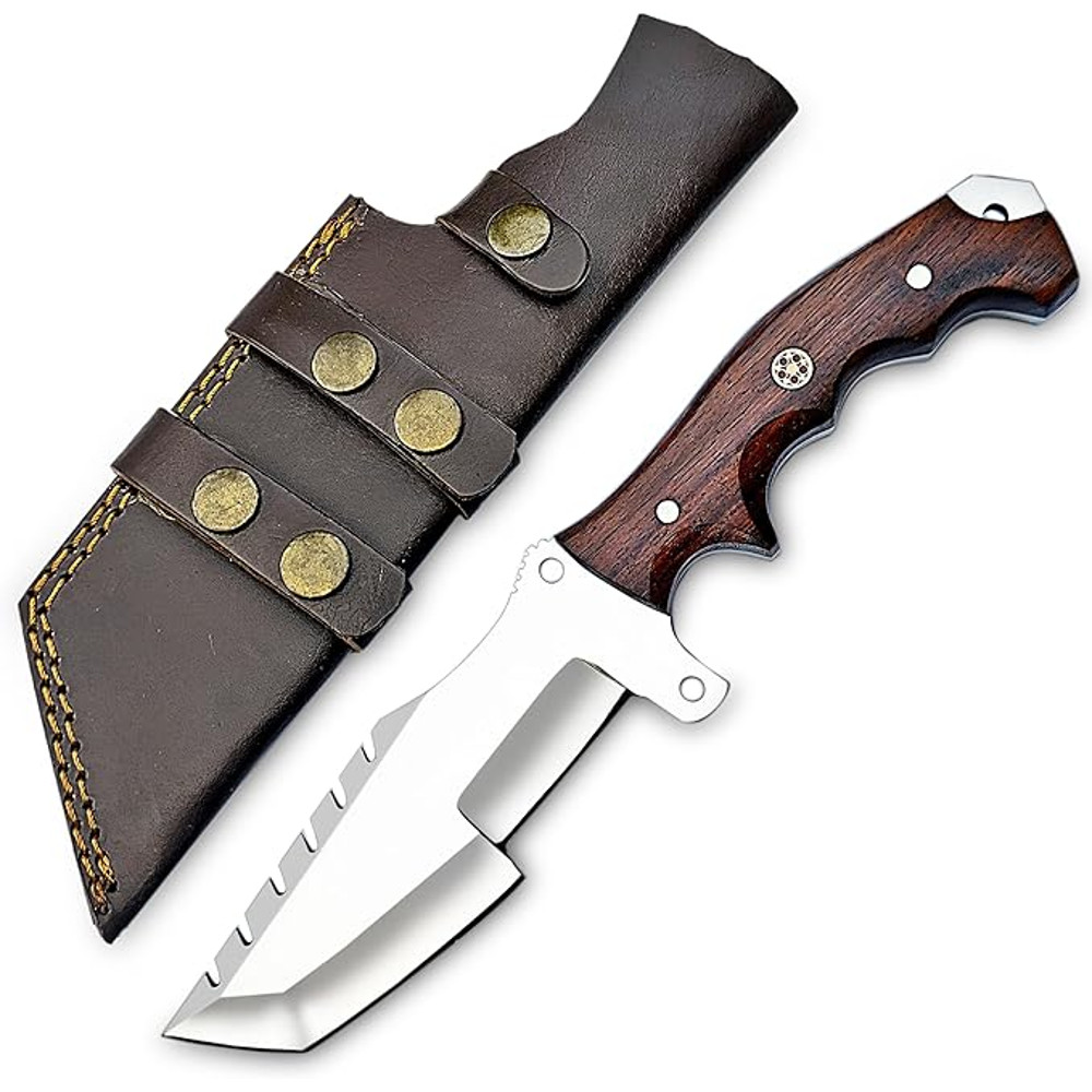 Handmade D2 Tracker Knife With Sheath For Outdoor Survival Camping Bushcraft  Fixed Blade Hunting K 0