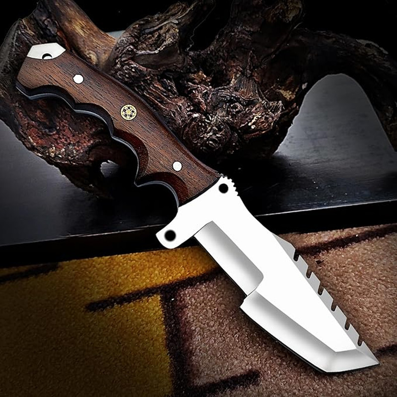 Handmade D2 Tracker Knife With Sheath For Outdoor Survival Camping Bushcraft  Fixed Blade Hunting K 3