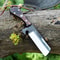 Handmade Carbon Steel Bull Cutter Knife With Sheath Precision Craftsmanship For Versatile Cutting I 6