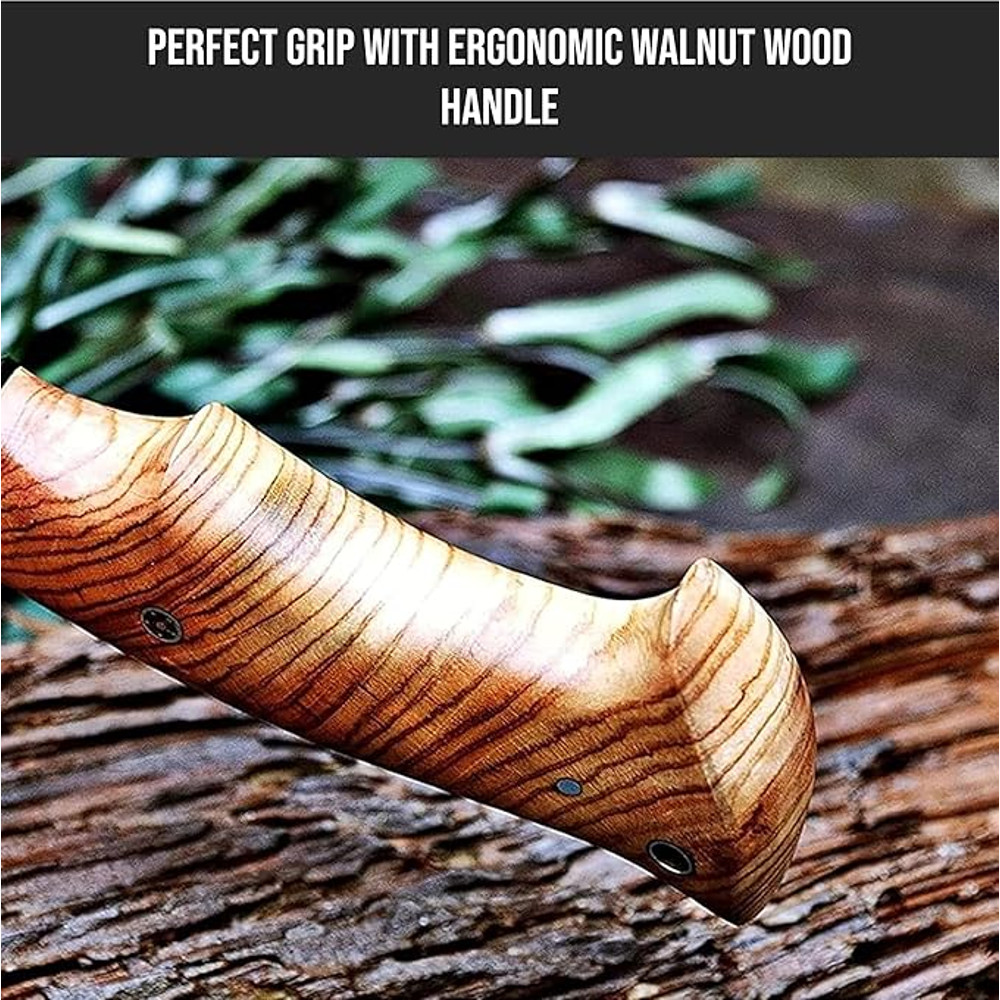 Bushcraft Fixed Blade Hunting Knife With Sheath And Olive Wood Handle  10 Inches EDC Skinning Knife 3