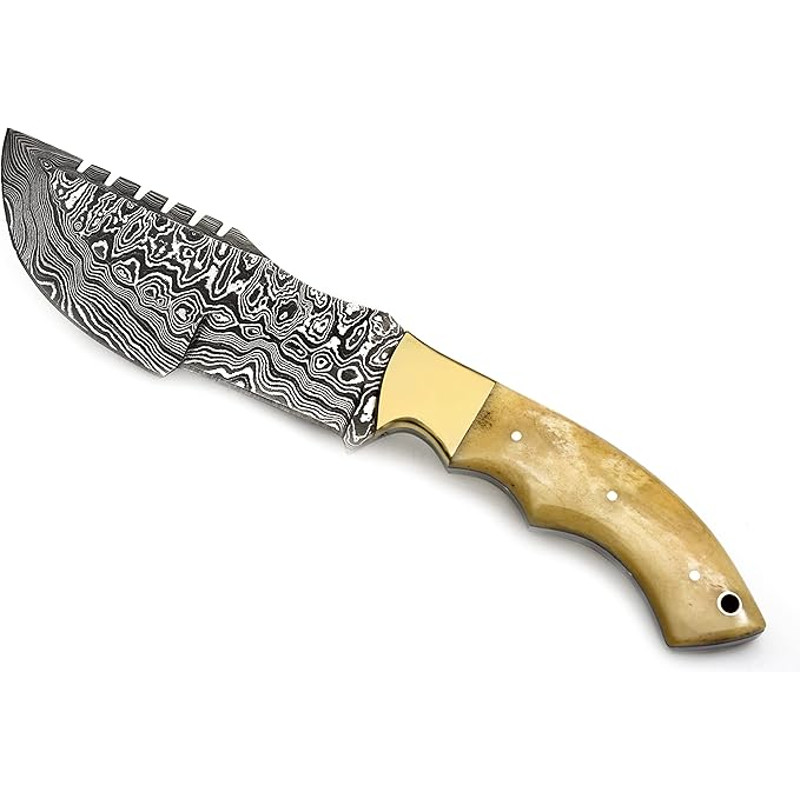 HABSON KNIVES TR177 Custom Handmade Damascus Steel 10 Inches Tracker Knife Bone 0