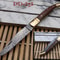 Laguiole Folding Damascus Steel Knife 85 Long With 4 Hand Forged Twist Patren Blade Rose Wood Bras 0