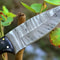 Handmade 9 Inch Fixed Blade Damascus Bushcraft Skinner For Hunting Outdoor Survival Knife With Leat 4