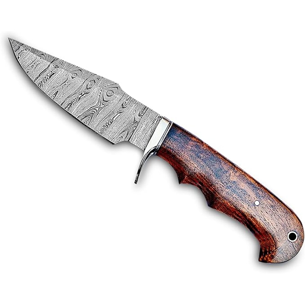 Handmade 10 Damascus Hunting Knife Bushcraft Fixed Blade Hunting Knife With Sheath And Rose Wood H 2