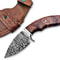 Handmade 8 Damascus Hunting Knife Bushcraft Fixed Blade Hunting Knife With Sheath And Rose Wood Ha 0