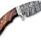 Handmade 8 Damascus Hunting Knife  Bushcraft Fixed Blade Hunting Knife With Sheath And Rose Wood Ha 1