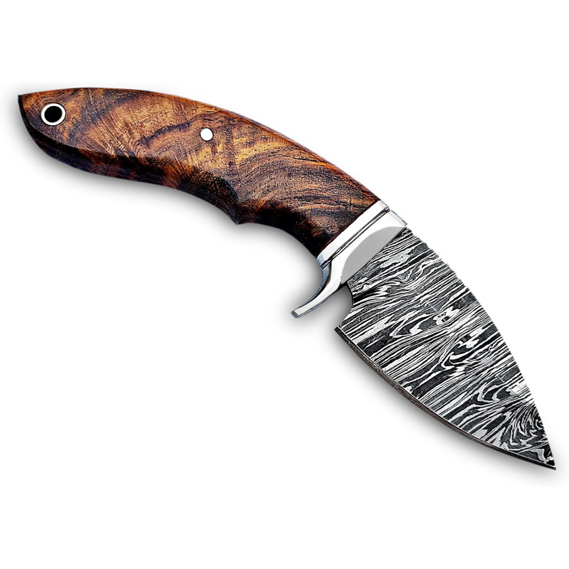 Handmade 8 Damascus Hunting Knife  Bushcraft Fixed Blade Hunting Knife With Sheath And Rose Wood Ha 3