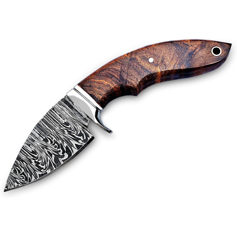 Handmade 8 Damascus Hunting Knife  Bushcraft Fixed Blade Hunting Knife With Sheath And Rose Wood Ha 4