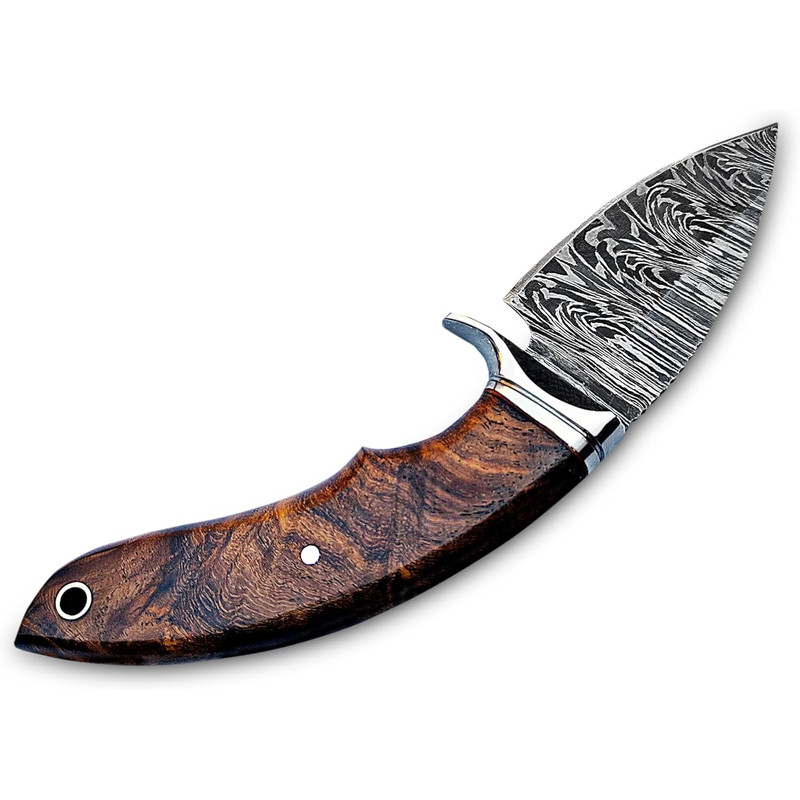 Handmade 8 Damascus Hunting Knife  Bushcraft Fixed Blade Hunting Knife With Sheath And Rose Wood Ha 5