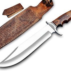 15 inches full tang handmade bowie knife. fixed blade hunting knife, skinning knife, camping knife, bushcraft knife