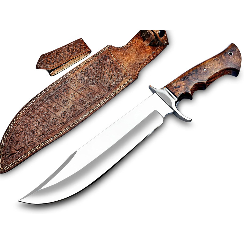 15 Inches Full Tang Handmade Bowie Knife Fixed Blade Hunting Knife Skinning Knife Camping Knife Bus 0